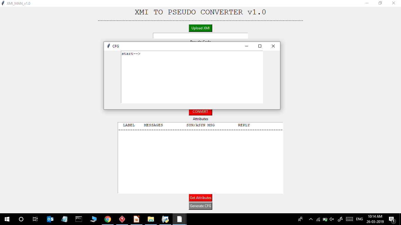 XMI to Pseudo Code Converter GUI tool